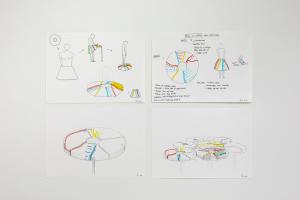 Untitled, 4 disegni su carta, 21x29 cm. cad.